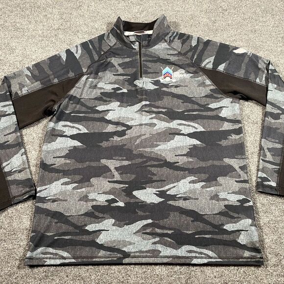 Puma Volition America Mens Large Camo 1/4 Zip Pullover Golf Fore the Brave - Picture 1 of 13